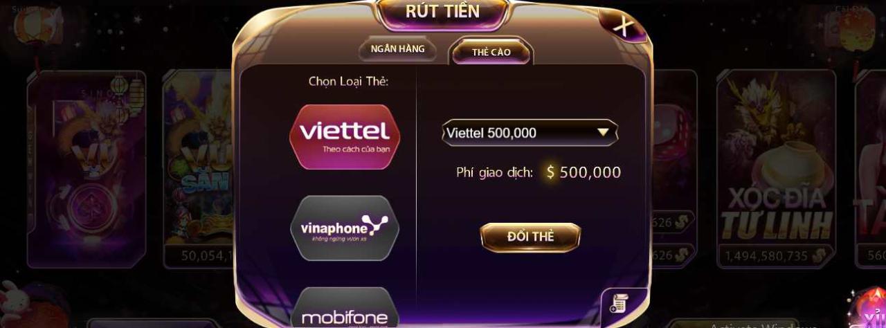 Rút thưởng May Club qua thẻ cào điện thoại đơn giản